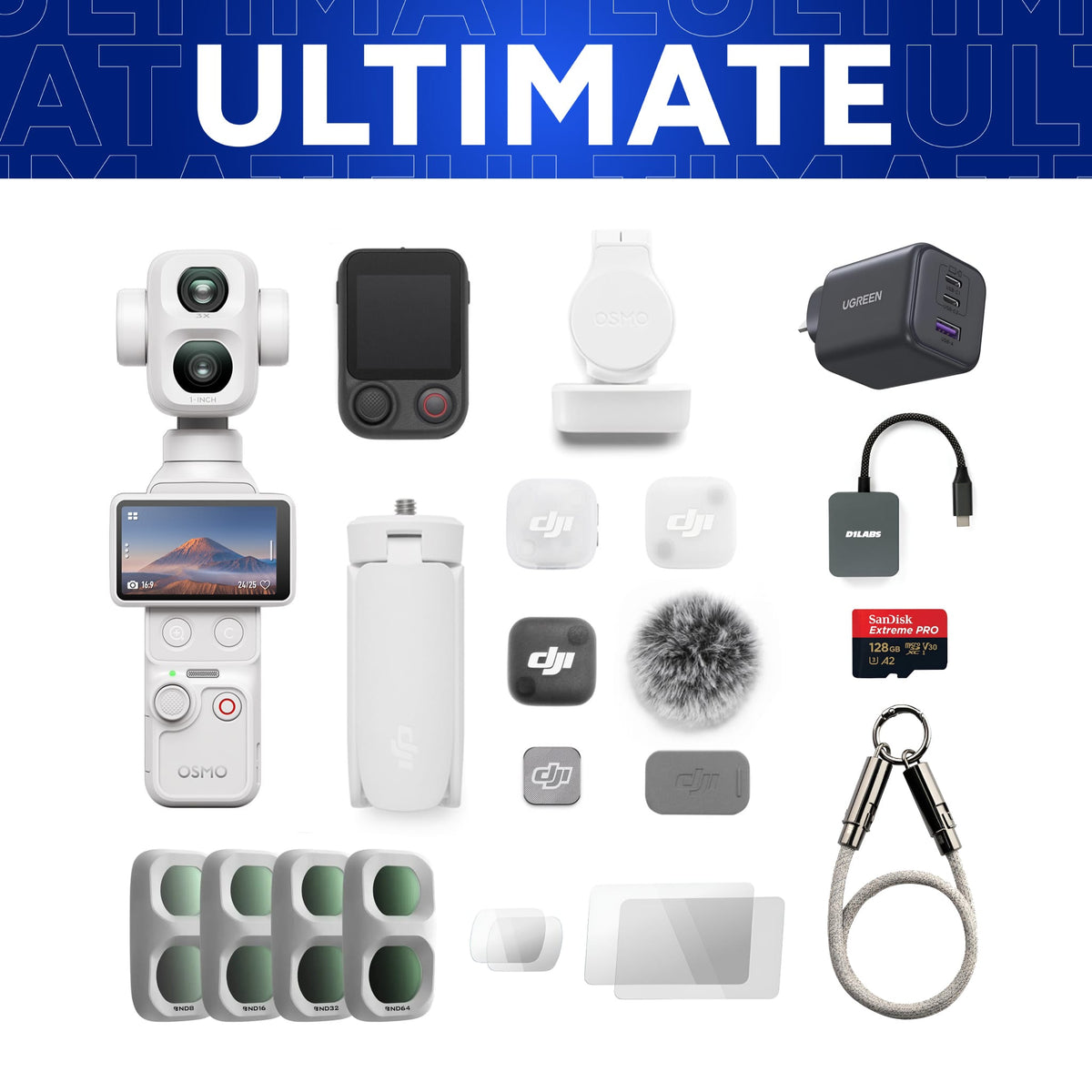 Osmo Pocket 4P (Pearl White) Ultimate Vlog Combo — detail