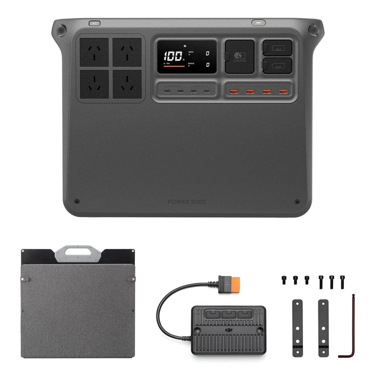 DJI Power 2000 & 200W Foldable Solar Panel × 1