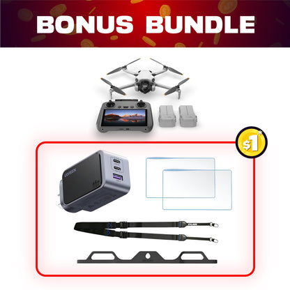 DJI Mini 4 Pro Fly More Combo + $1 Bonus Bundle (Refurbished)