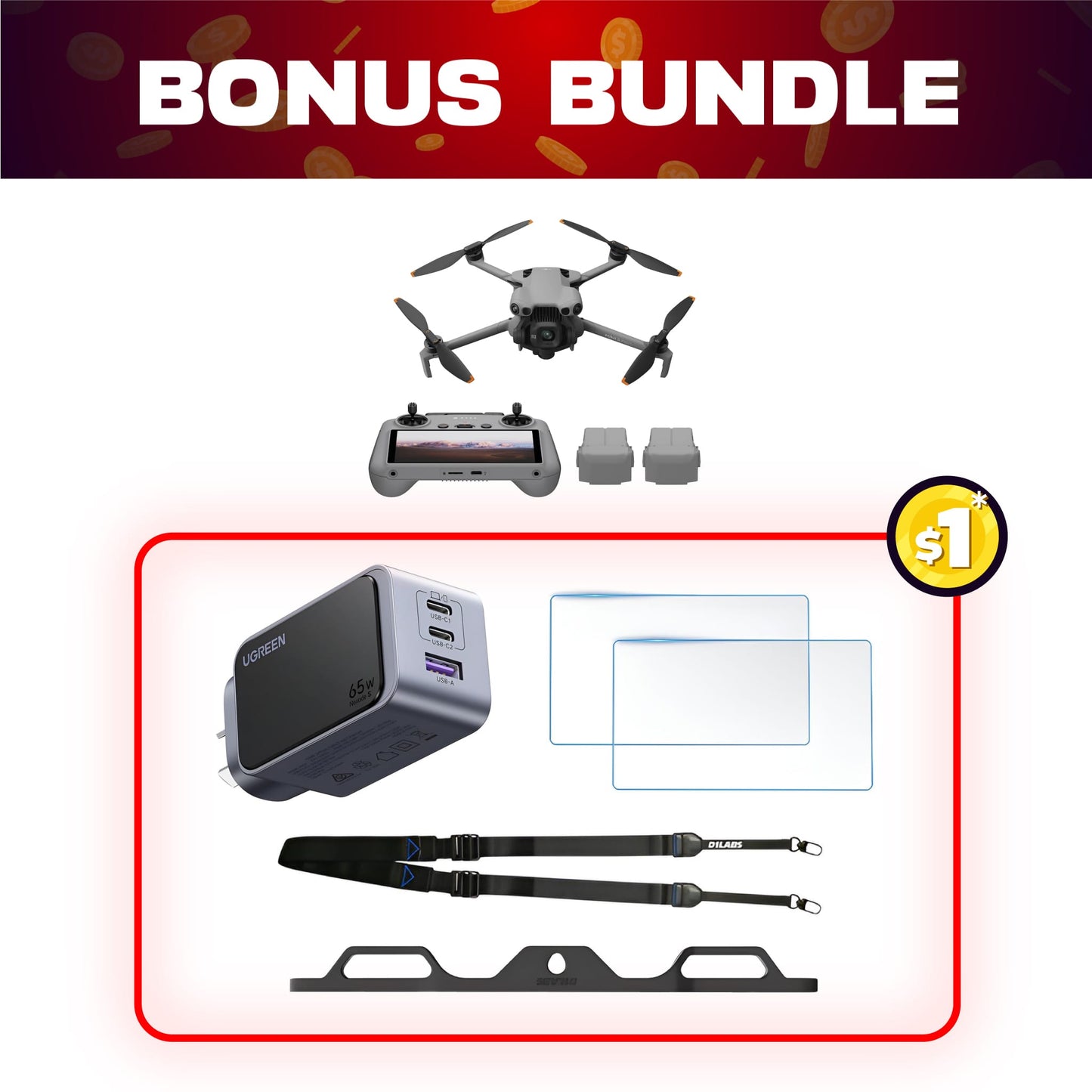 DJI Mini 5 Pro Fly More Combo + $1 Bonus Bundle