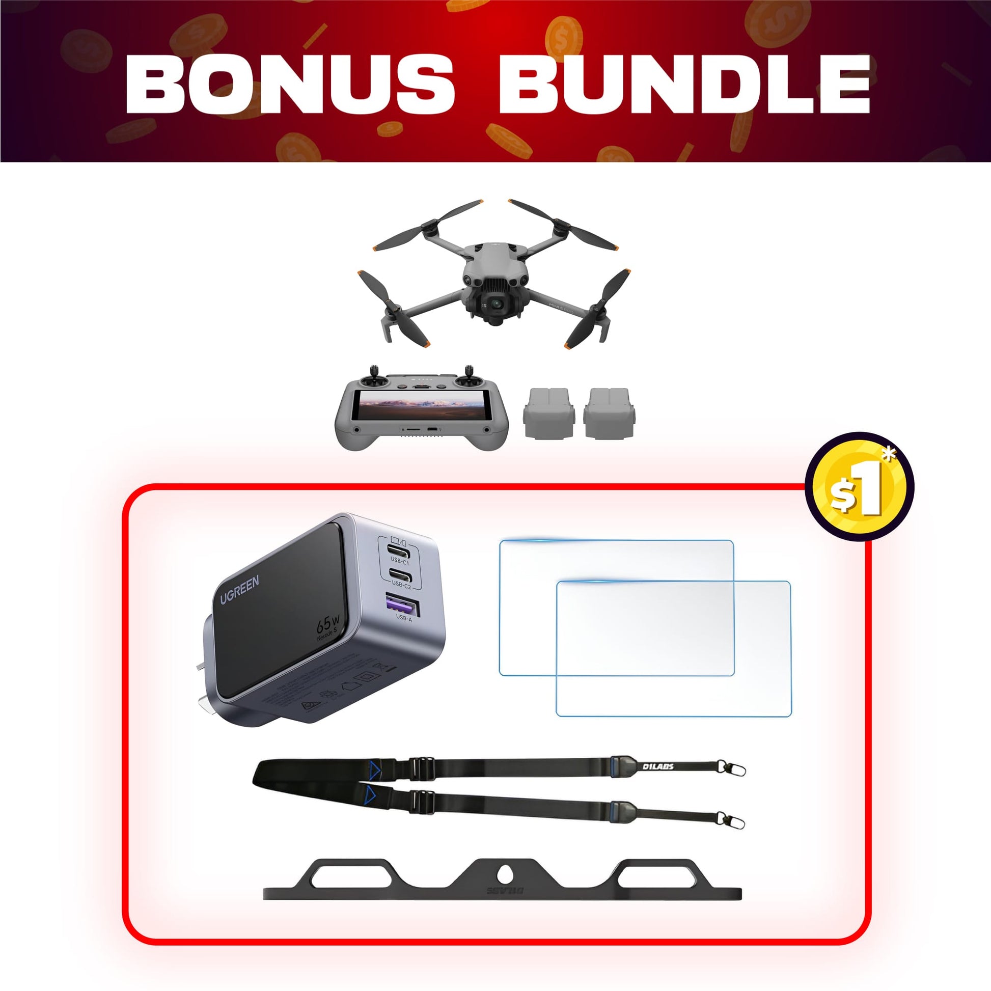 DJI Mini 5 Pro Fly More Combo + $1 Bonus Bundle