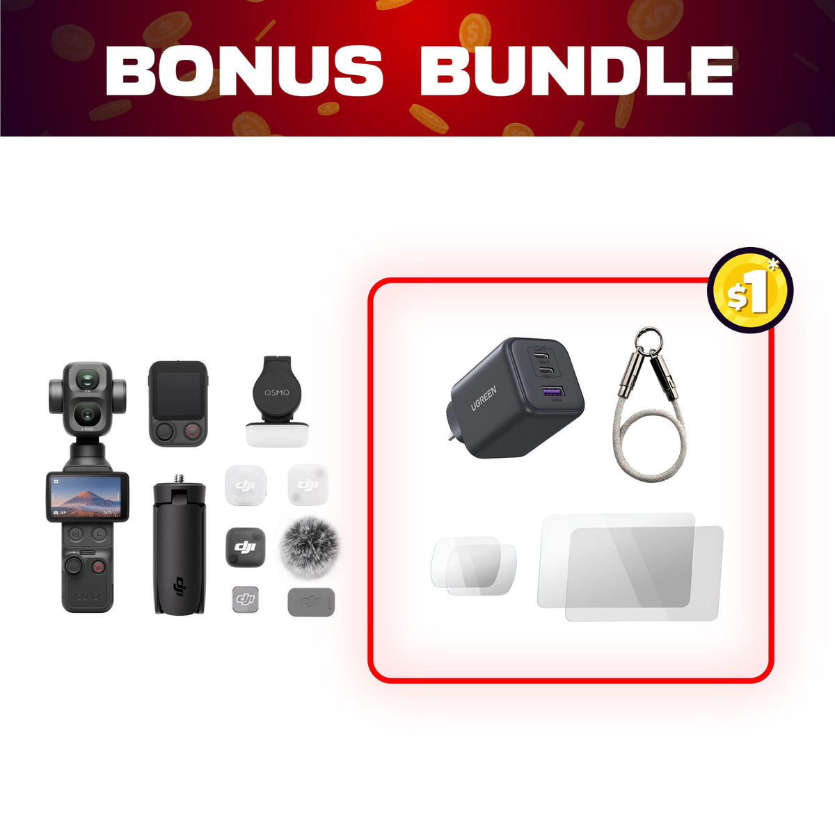 Osmo Pocket 4P Vlog Bundle + $1 Bonus Bundle — detail