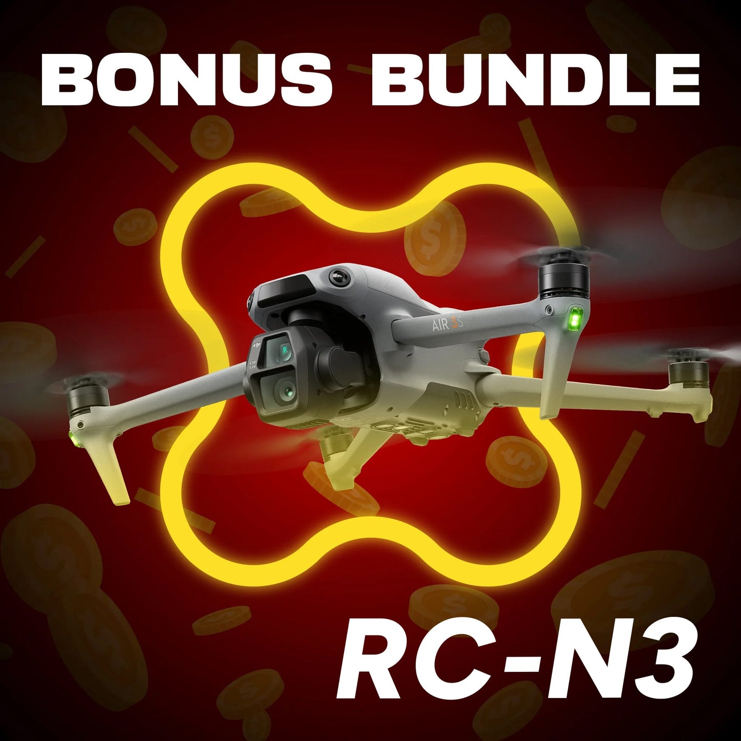 DJI Air 3S Fly More Combo + $1 Bonus Bundle (DJI RC-N3)