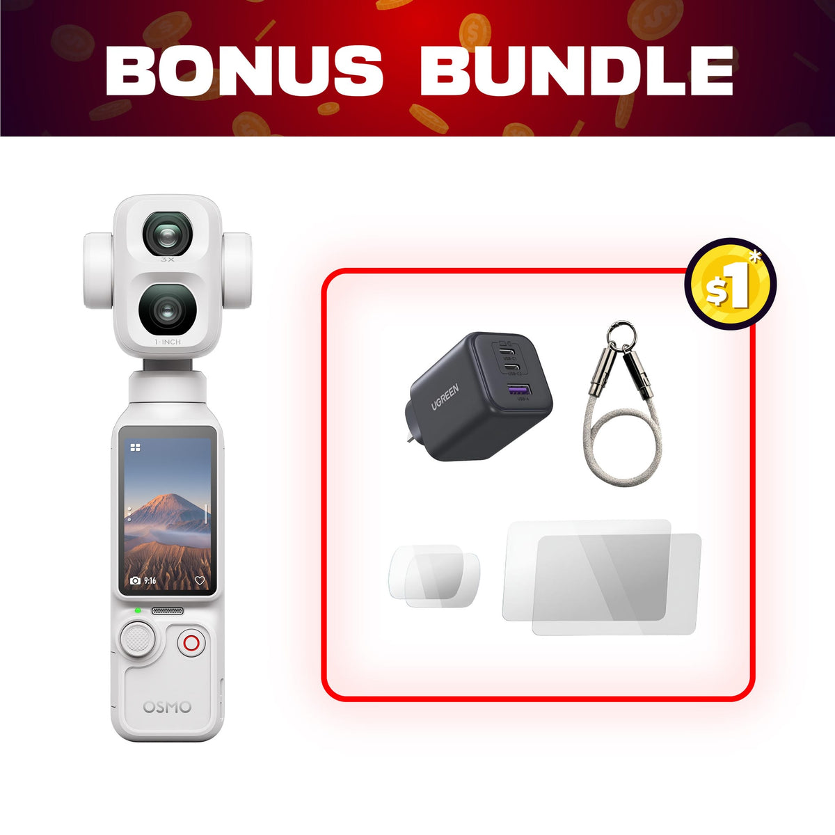 Osmo Pocket 4P + $1 Bonus Bundle (Pearl White) — detail