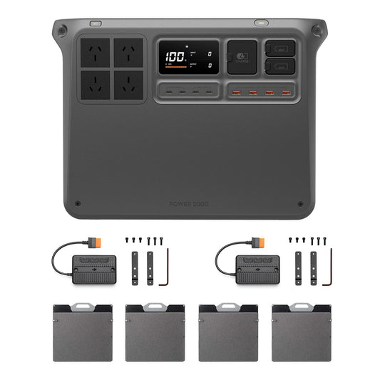 DJI Power 2000 & 200W Foldable Solar Panel × 4