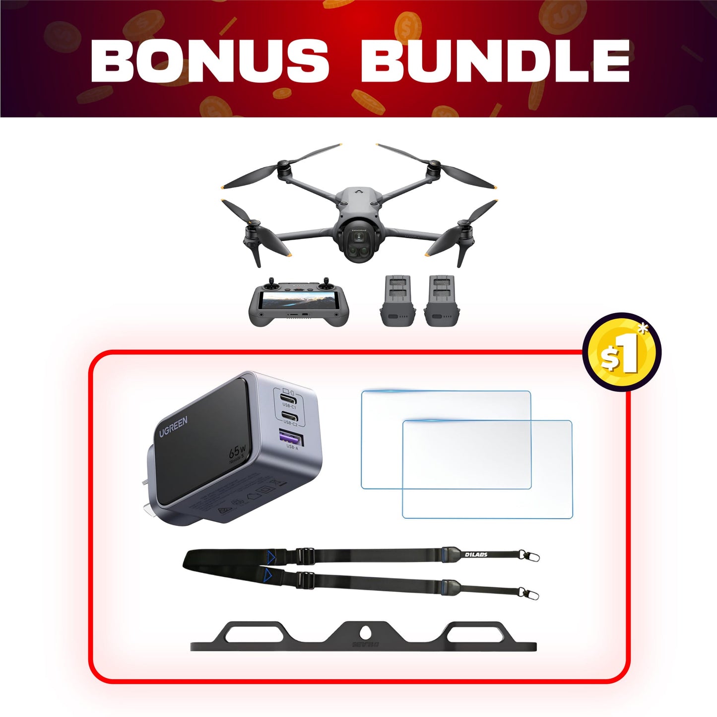 DJI Mavic 4 Pro Fly More Combo + $1 Bonus Bundle