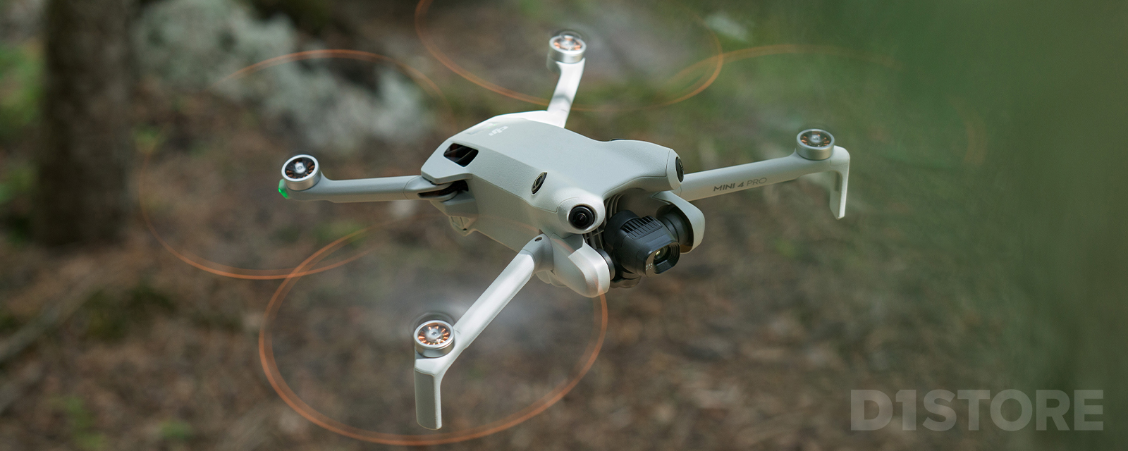 Top view of DJI Mini 4 Pro drone in flight